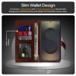 Shock Proof Flip Cover Back Case for Samsung Galaxy S25 Ultra 5G | Magnetic Wallet Leather Case with Stand - Image 6