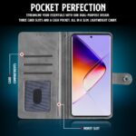 Shock Proof Flip Cover Back Case for Infinix Note 40 Pro | Magnetic Wallet Leather Case with Stand - Image 3