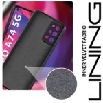 Back Cover for Oppo A74 5G | Ultra Slim Soft Rubberised Case | Inner Velvet Fabric Lining | Matte Silicone Flexible Mobile Case | Camera Protection - Black - Image 2