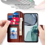 Shock Proof Flip Cover Back Case for Moto Motorola G62 | Magnetic Wallet Leather Case with Stand - Image 3
