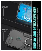 Shock Proof Back Case Mobile Cover for Realme U1 | Oppo F9 Pro (Armor | Hybrid PC + TPU | Full Protection with Ring Holder Kickstand | Carbon Black) - Image 5