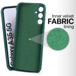 Back Cover for Samsung Galaxy A35 5G | Galaxy A55 5G | Ultra Slim Soft Rubberised Case | Inner Velvet Fabric | Matte Silicone Flexible Mobile Case | Camera Protection - Green - Image 3