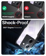 Shock Proof Clear Protective Back Case for Poco M7 Pro 5G - AirEDGE Technology | 360 Degree Camera Protection | Transparent Hybrid Back Case Mobile Cover - Black - Image 4