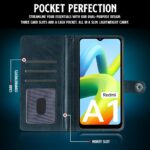 Shock Proof Flip Cover Back Case for Redmi A1 | Magnetic Wallet Leather Case with Stand - Image 6