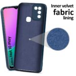 kelpuj Back Cover for Infinix Hot 10 Play | Ultra Slim Soft Rubberised Case | Inner Velvet Fabric Lining | Matte Silicone Flexible Mobile Case | Camera Protection - Blue - Image 2