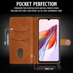 Shock Proof Flip Cover Back Case for Xiaomi Redmi 12C | Magnetic Wallet Leather Case with Stand - Image 4