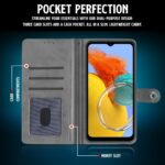 Shock Proof Flip Cover Back Case for Samsung Galaxy M14 5G | Magnetic Wallet Leather Case with Stand - Image 6