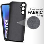 Back Cover for Samsung Galaxy A05S 5G | Galaxy M14 4G | Ultra Slim Soft Rubberised Case | Inner Velvet Fabric Lining | Matte Silicone Flexible Mobile Case | Camera Protection - Black - Image 4
