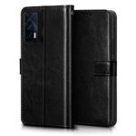 Shock Proof Flip Cover Back Case for Iqoo 7 | Magnetic Wallet Leather Case with Stand - Image 3