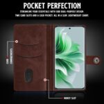 Shock Proof Flip Cover Back Case for Oppo Reno 11 Pro 5G | Magnetic Wallet Leather Case with Stand - Image 4