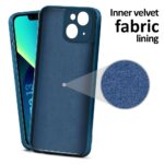 Back Cover for Apple iPhone 13 | Ultra Slim Soft Rubberised Case | Inner Velvet Fabric Lining | Matte Silicone Flexible Mobile Case | Camera Protection - Blue - Image 4