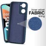 Slim Ultra Soft Rubberised Back Cover for Realme 10 Pro 5G | Inner Velvet Fabric Lining | Matte Silicone Flexible Camera Protection Back Case ? Blue - Image 3