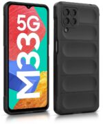 Ultimate Silicon Back Cover Case for Samsung Galaxy M33 5G | Military Grade Drop Protection Shockproof Bumper | Anti-Slip Grip | Scratch Proof Micro-Fibre Cloth Inside (Pitch Black) - Image 2