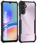 Shock Proof Clear Protective Back Case for Samsung Galaxy A05S 5G | Galaxy M14 4G - AirEDGE Technology | 360 Degree Camera Protection | Transparent Hybrid Back Case Mobile Cover - Black - Image 4