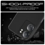 Back Cover for Redmi 13C 4G and for Poco C65 | Ultra Slim Soft Rubberised Case | Inner Velvet Fabric Lining | Matte Silicone Flexible Mobile Case | Camera Protection - Black - Image 4