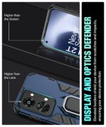 Shock Proof Back Case Mobile Cover for 1+ OnePlus Nord 2T 5G | Back Cover Case (Tough Armor | Hybrid PC + TPU | Ring Holder & in-Built Kickstand | Blue) - Image 8