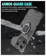 Shock Proof Back Case Mobile Cover for Motorola Moto Edge 50 Pro | Back Cover Case (Tough Armor | Hybrid PC + TPU | Ring Holder & in-Built Kickstand | Black) - Image 8