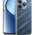 Transparent Back Cover Case Compatible with Realme Narzo N63 & Realme C63 Shockproof TPU Silicone Mobile Cover with Raised Bumps for Full Body & Camera Protection Clear/Transparent
