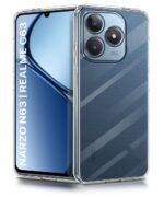 Transparent Back Cover Case Compatible with Realme Narzo N63 & Realme C63 Shockproof TPU Silicone Mobile Cover with Raised Bumps for Full Body & Camera Protection Clear/Transparent