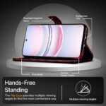 Shock Proof Flip Cover Back Case for Realme C75 5G | Magnetic Wallet Leather Case with Stand - Image 8