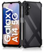 Shock Proof Clear Back Case Mobile Cover for Samsung Galaxy A14 5G | A14 4G (Hard | Hybrid PC + TPU | Full Armour Device & Camera Protection | Black) - Image 3