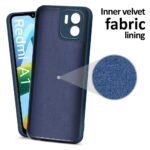 Ultra Slim, Soft Rubberised Back Cover for Redmi A1 | Redmi A2 Matte with Inner Velvet Fabric Lining (Matte Silicone | Blue) - Image 3