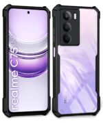 Shock Proof Clear Protective Back Case for Realme C75 5G | Realme C73 5G | Realme Narzo 80 Lite 5G | 360 Degree Camera Protection | Transparent Hybrid Back Case Mobile Cover - Black - Image 2