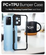 TPU+PC Shock Proof Clear Protective Back Case for Realme Narzo 50A Prime | Realme C35 - Airedge Technology | 360 Degree Camera Protection | Transparent Hybrid Back Case Mobile Cover-Black - Image 4