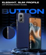 Slim Frameless Back Cover for Motorola Moto G34 5G | Moto G45 5G | Ultra Thin Lightweight Design & Camera Protection | Soft Matte Silicone Flexible Mobile Case (Blue) - Image 4