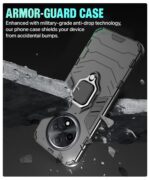 Shock Proof Back Case Mobile Cover for Oppo F27 5G | Back Cover Case (Tough Armor | Hybrid PC + TPU | Ring Holder & in-Built Kickstand | Black) - Image 5
