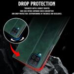Shock Proof Flip Cover Back Case for Samsung Galaxy F12 | Magnetic Wallet Leather Case with Stand - Image 7