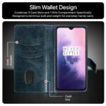 Shock Proof Flip Cover Back Case for Oneplus 7 | Magnetic Wallet Leather Case with Stand - Image 3