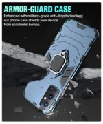 Shock Proof Back Case Mobile Cover for 1+ OnePlus 9 Pro 5G | Back Cover Case (Tough Armor | Hybrid PC + TPU | Ring Holder & in-Built Kickstand | Blue) - Image 4