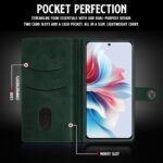 Shock Proof Flip Cover Back Case for Oppo F25 Pro 5G | Magnetic Wallet Leather Case with Stand - Image 6