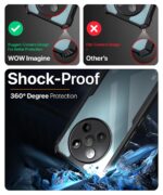 Shock Proof Clear Protective Back Case for Lava Agni 2 5G - AirEDGE Technology | 360 Degree Camera Protection | Transparent Hybrid Back Case Mobile Cover - Black - Image 3