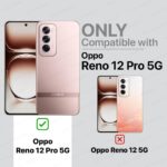 kelpuj Shock Proof Clear Protective Back Case for Oppo Reno 12 Pro 5G - AirEDGE Technology | 360 Degree Camera Protection | Transparent Hybrid Back Case Mobile Cover - Black - Image 2