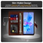 Shock Proof Flip Cover Back Case for Infinix Hot 40I | Magnetic Wallet Leather Case with Stand - Image 3