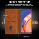 Shock Proof Flip Cover Back Case for Oppo F19 Pro | Magnetic Wallet Leather Case with Stand - Image 4