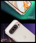 Transparent Back Cover Case Compatible with Google Pixel 9 Pro Shockproof TPU Silicone Mobile Cover with Raised Bumps for Full Body & Camera Protection Clear/Transparent - Image 6