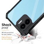Shock Proof Clear Back Case Mobile Cover for Xiaomi Mi Redmi A1 | REDMI A2 (Hard | Hybrid PC + TPU | Full Armour Device & Camera Protection | Black) - Image 4