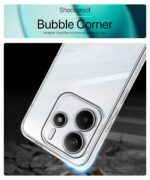 Transparent Back Cover Case for Compatible with Redmi Note 14 5G | Raised Bumps for Full Device & Camera Protection Shockproof TPU Silicone Back Case Mobile Cover Transparent - Image 4