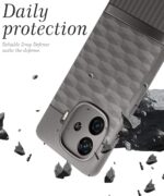 Back Cover for iQOO Neo 10R 5G with Hexa Cube Design | Ultra Slim Soft Rubberised Case | Inner Velvet Fabric | Matte Silicone Flexible Mobile Case | Camera Protection  Grey - Image 4