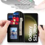 Shock Proof Flip Cover Back Case for Samsung Galaxy S23 Ultra 5G | Magnetic Wallet Leather Case with Stand - Image 4