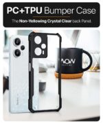 Shock Proof Clear Protective Back Case for Poco F5 5G - AirEDGE Technology | 360 Degree Camera Protection | Transparent Hybrid Back Case Mobile Cover - Black - Image 4