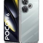 Crystal Clear Transparent Back Cover Case Compatible with Poco F6 5G Shockproof Flexible TPU Silicone Case with Full Body & Camera Protection Transparent