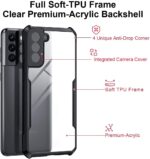Shock Proof Clear Protective Back Case for Galaxy S21+ - AirEDGE Technology | Full Camera Protection | Back Case Mobile Cover for Samsung Galaxy S21+ S21 Plus - Black - Image 3