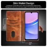 Shock Proof Flip Cover Back Case for Samsung Galaxy A15 5G | Magnetic Wallet Leather Case with Stand - Image 6