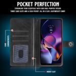 Shock Proof Flip Cover Back Case for Motorola Moto G54 5G | Magnetic Wallet Leather Case with Stand - Image 6