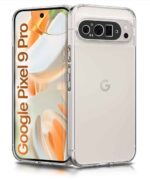 Transparent Back Cover Case Compatible with Google Pixel 9 Pro Shockproof TPU Silicone Mobile Cover with Raised Bumps for Full Body & Camera Protection Clear/Transparent
