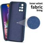 Back Cover for Samsung Galaxy M51 | Ultra Slim Soft Rubberised Case | Inner Velvet Fabric Lining | Matte Silicone Flexible Mobile Case | Camera Protection - Blue - Image 2